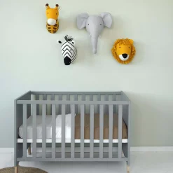 Wanddecoratie*Prénatal muurkop olifant grijs