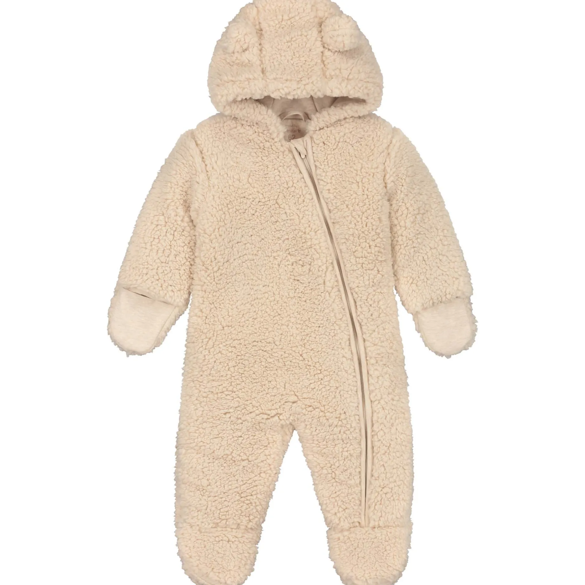 Boxpakjes|Boxpakjes & Jumpsuits*Prénatal newborn berenpak teddy lange mouwen effen beige Beigebrown