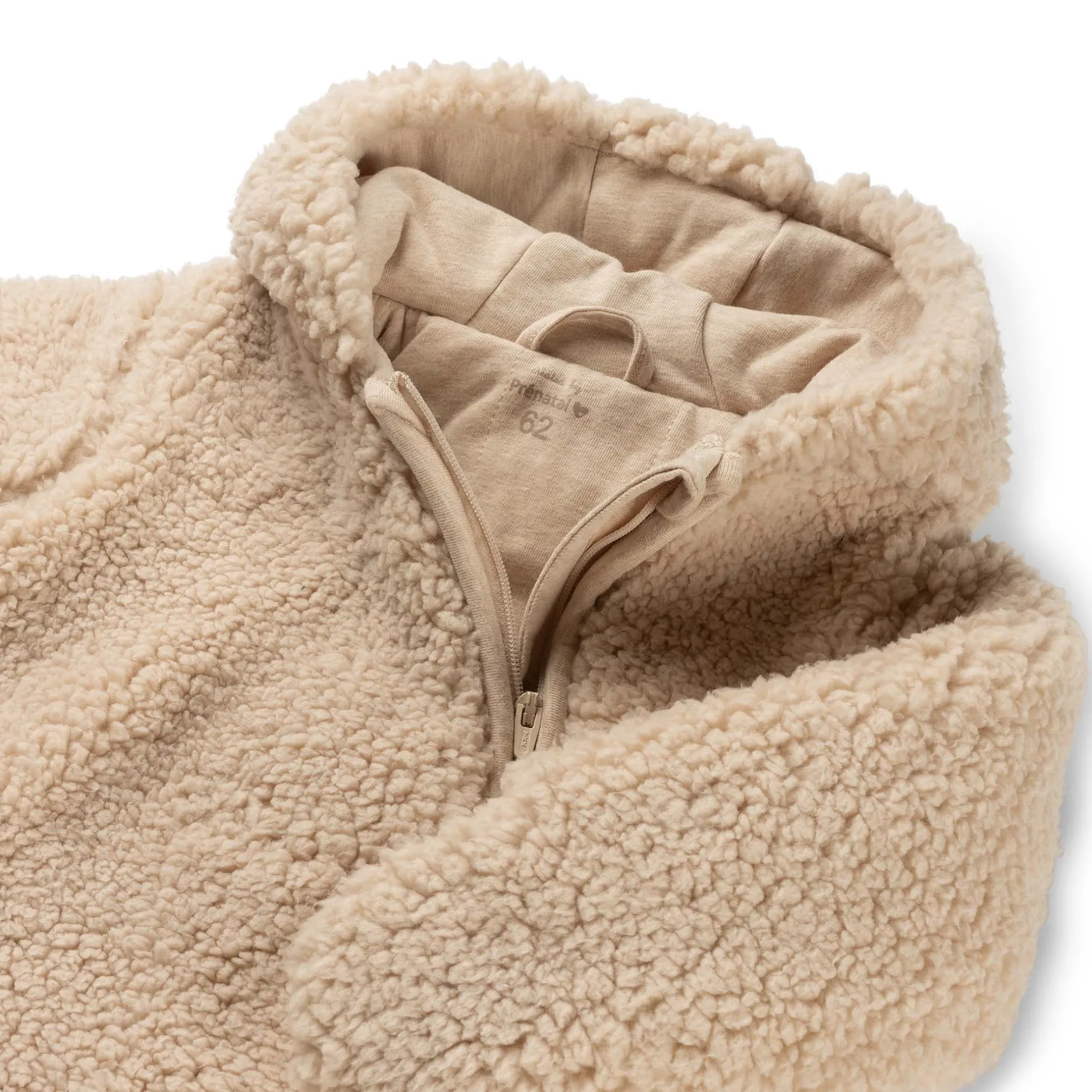 Boxpakjes|Boxpakjes & Jumpsuits*Prénatal newborn berenpak teddy lange mouwen effen beige Beigebrown