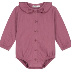 Rompers|Overslagrompers*Prénatal newborn body lange mouwen effen paars Dark Grapepurple