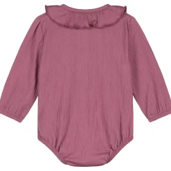 Rompers|Overslagrompers*Prénatal newborn body lange mouwen effen paars Dark Grapepurple