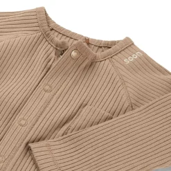 Boxpakjes|Boxpakjes & Jumpsuits*Prénatal newborn boxpakje rib lange mouwen effen taupe Soft Taupe Brown