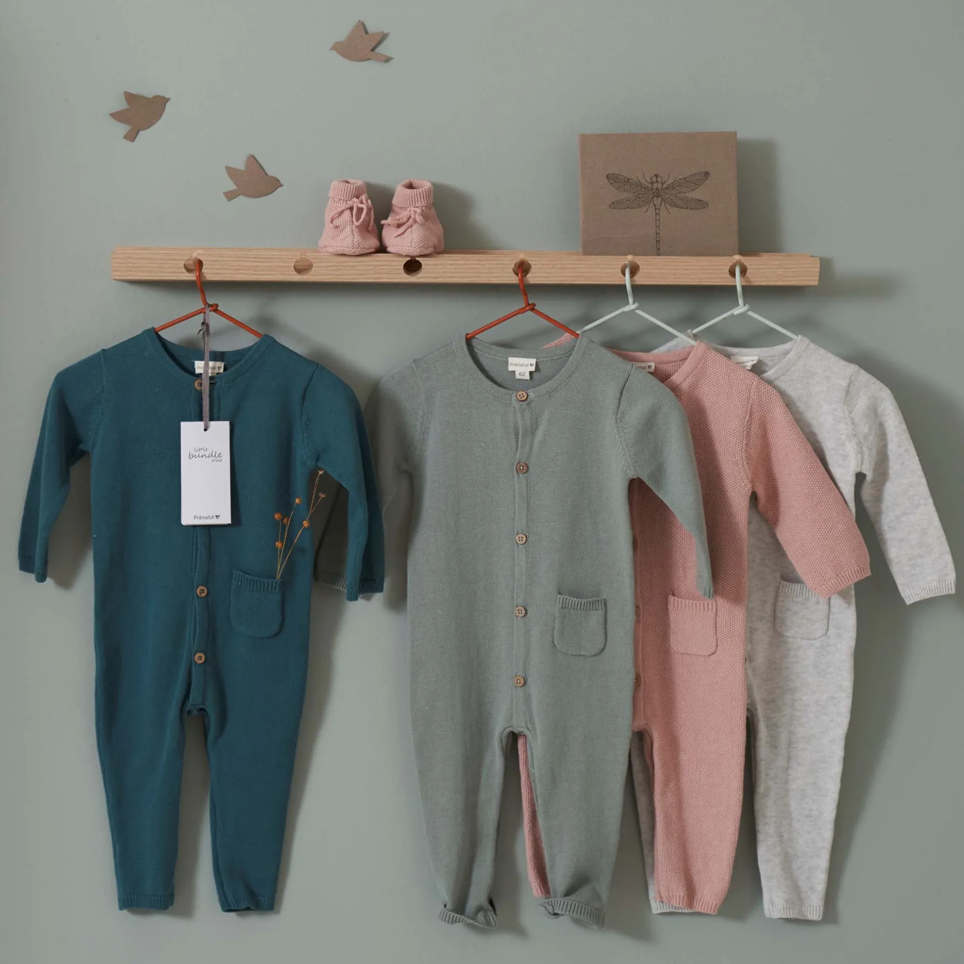 Boxpakjes & Jumpsuits|Boxpakjes*Prénatal newborn boxpakje lange mouwen effen roze Pink Shade