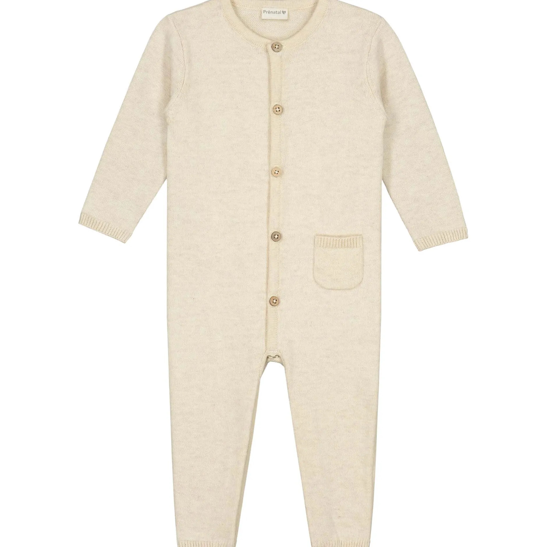 Boxpakjes|Boxpakjes & Jumpsuits*Prénatal newborn boxpakje Pure lange mouwen effen beige Dark Ecru Melange