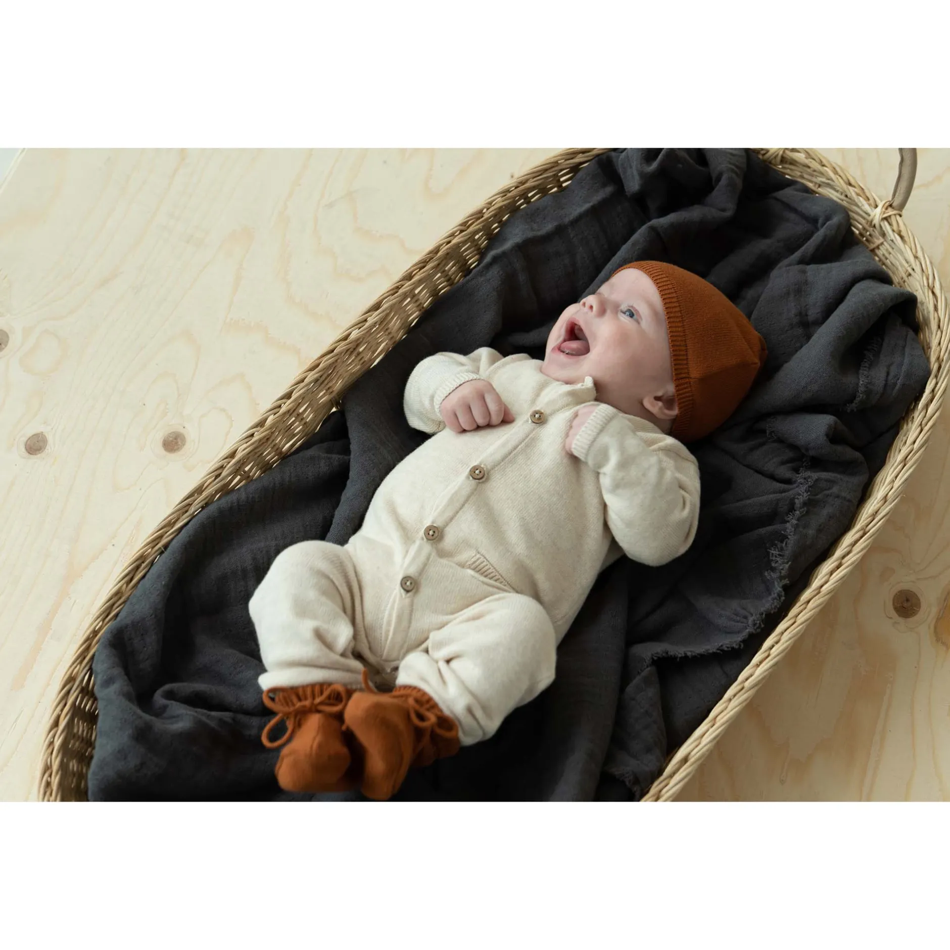 Boxpakjes|Boxpakjes & Jumpsuits*Prénatal newborn boxpakje Pure lange mouwen effen beige Dark Ecru Melange