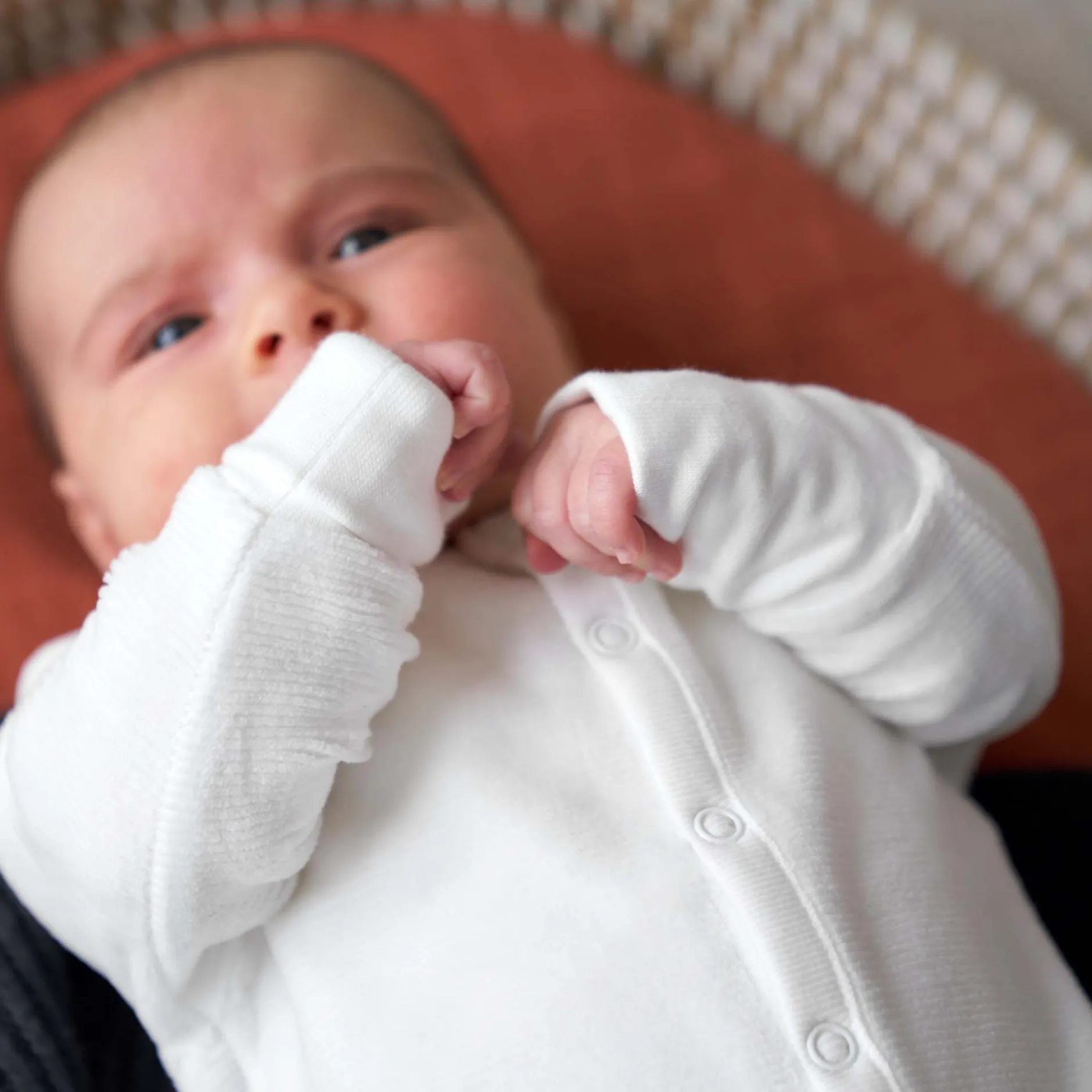 Boxpakjes|Boxpakjes*Prénatal newborn boxpakje rib velours lange mouwen effen wit Ivory White