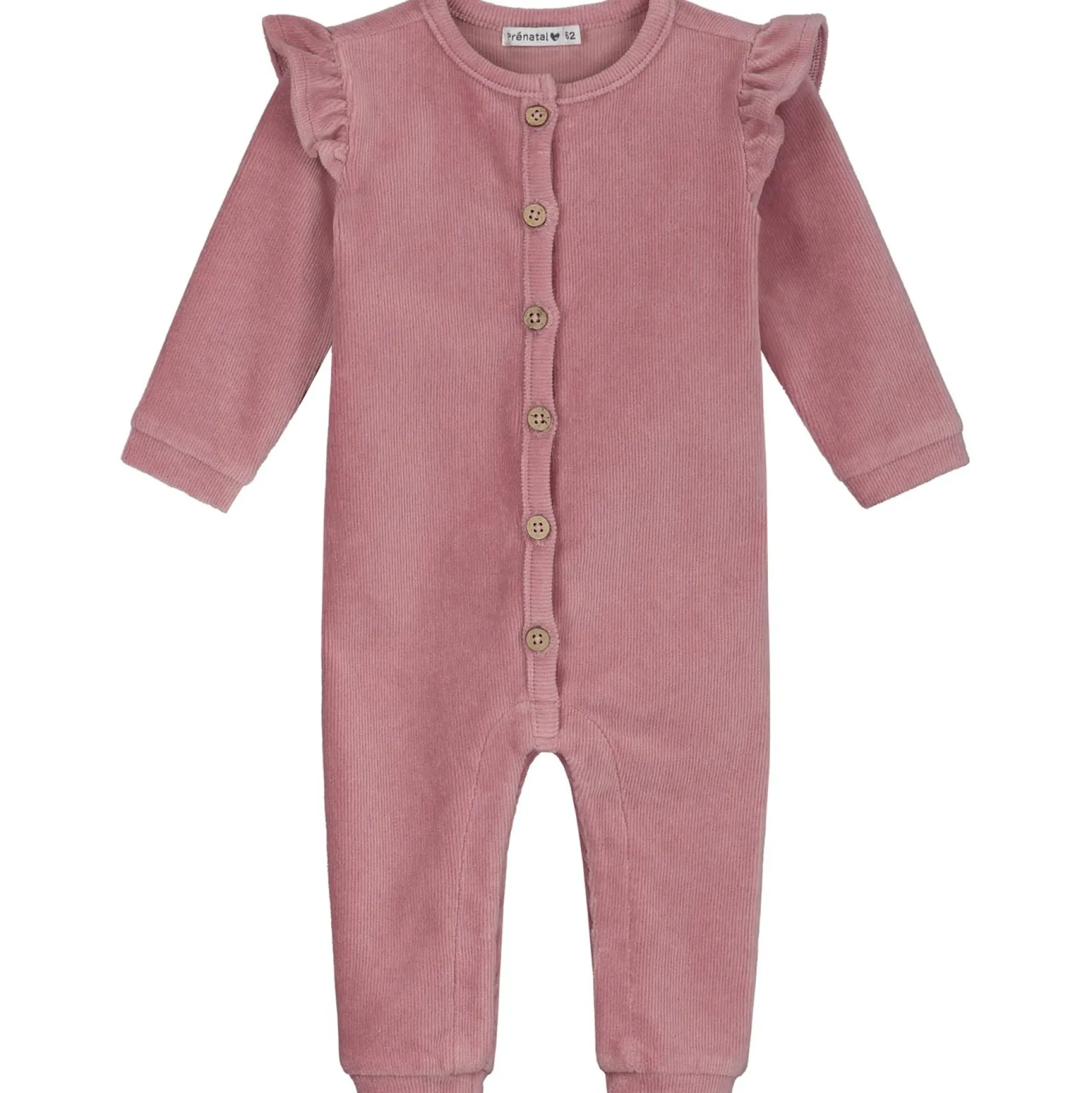 Boxpakjes & Jumpsuits|Boxpakjes*Prénatal newborn boxpakje velours lange mouwen effen roze Violet Pink