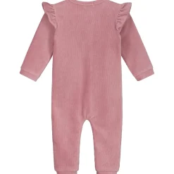 Boxpakjes & Jumpsuits|Boxpakjes*Prénatal newborn boxpakje velours lange mouwen effen roze Violet Pink