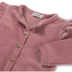 Boxpakjes & Jumpsuits|Boxpakjes*Prénatal newborn boxpakje velours lange mouwen effen roze Violet Pink