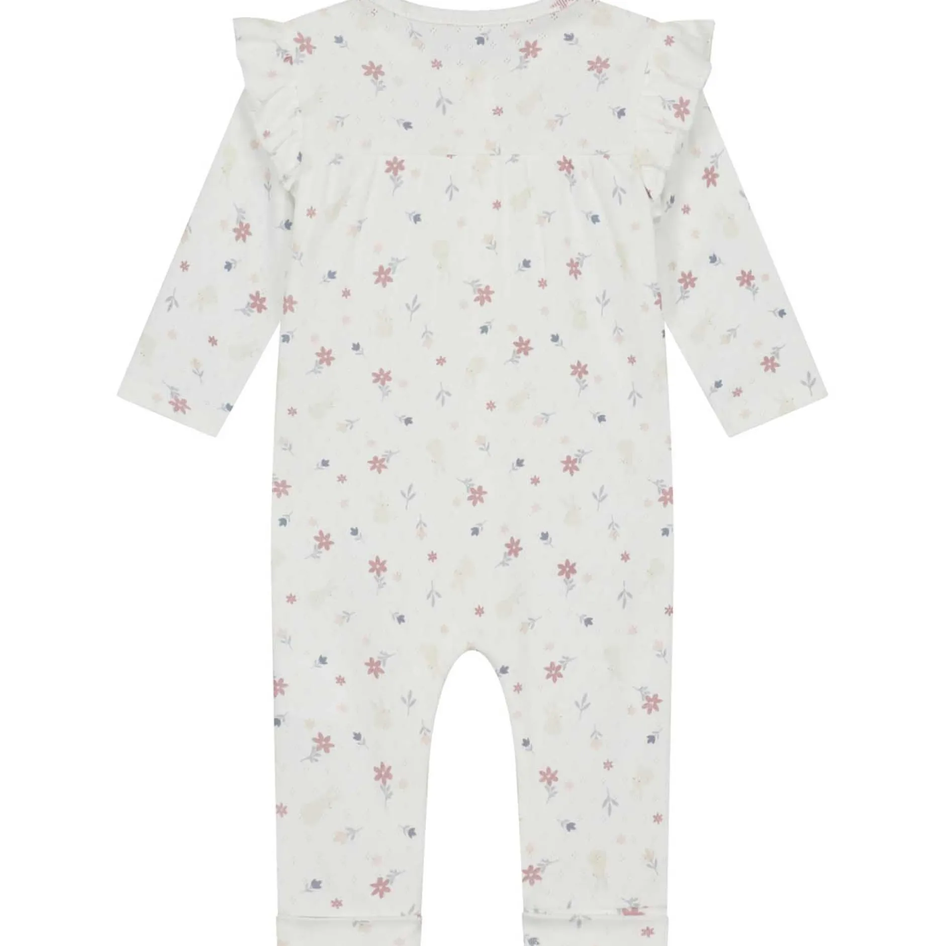 Boxpakjes & Jumpsuits|Boxpakjes*Prénatal newborn boxpakje lange mouwen bloemen wit Ivory White