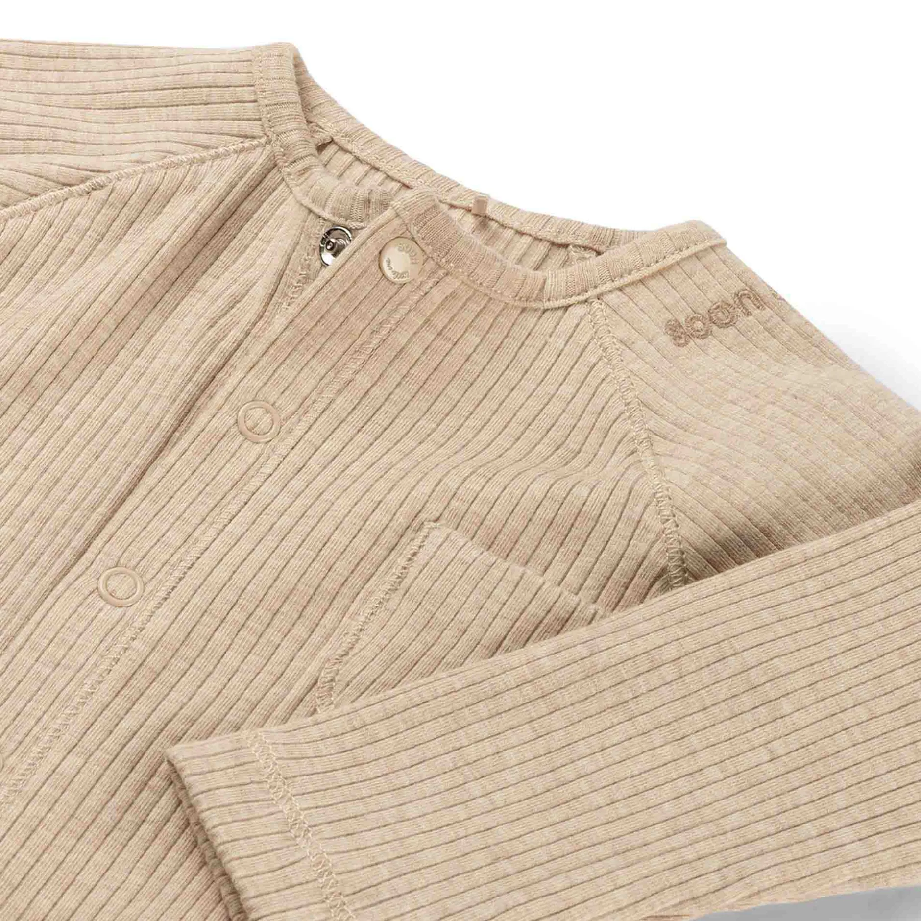 Boxpakjes|Boxpakjes & Jumpsuits*Prénatal newborn boxpakje rib lange mouwen effen beige Beigebrown