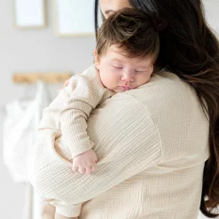 Boxpakjes|Boxpakjes & Jumpsuits*Prénatal newborn boxpakje rib lange mouwen effen beige Beigebrown