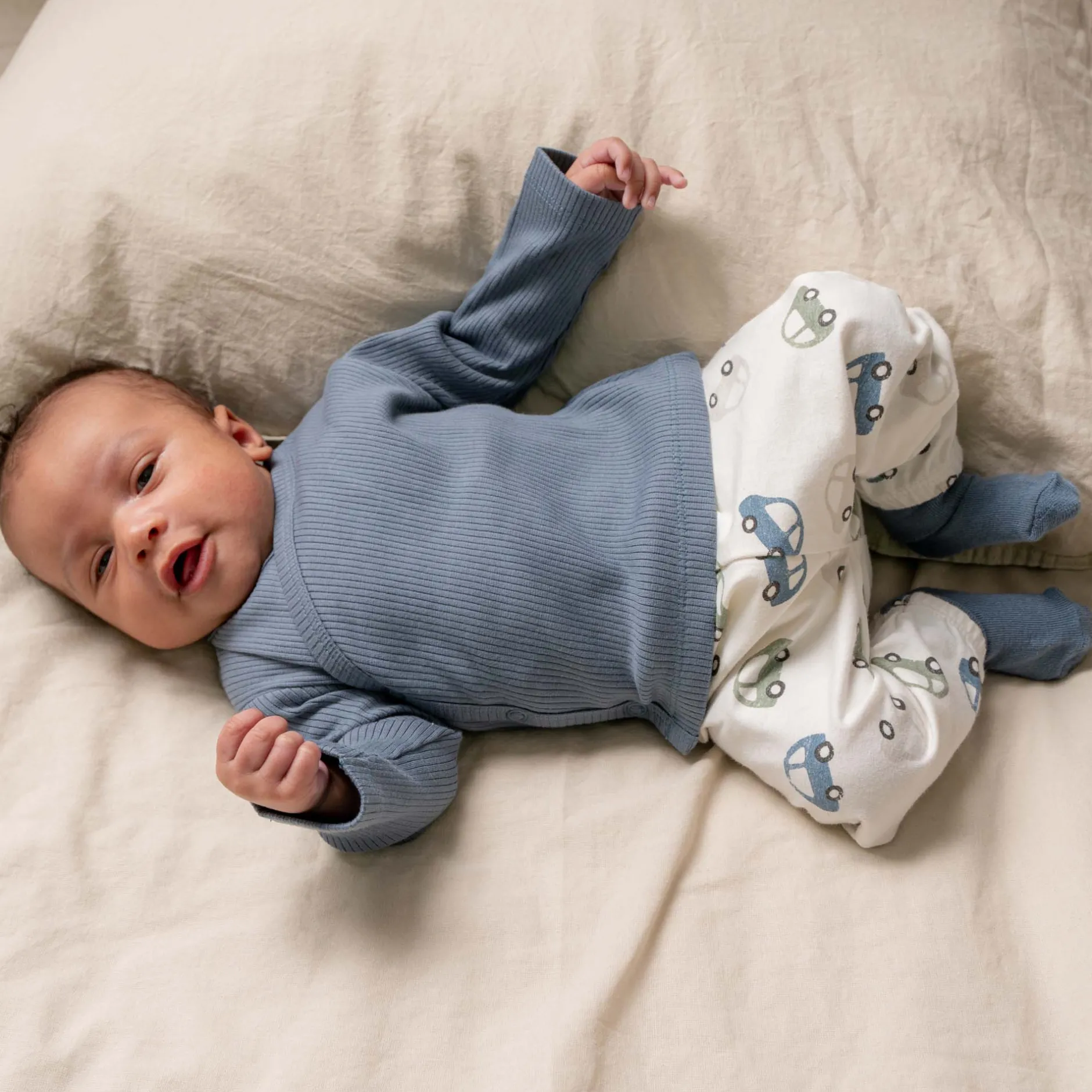 Broeken & Tuinbroeken|Broeken & Leggings*Prénatal newborn broek all over print wit Ivory White