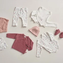 Broeken & Leggings|Broeken*Prénatal newborn broek  bloemen wit Ivory White