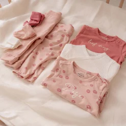 Broeken & Leggings|Broeken*Prénatal newborn broek bloemen roze Powder Pink