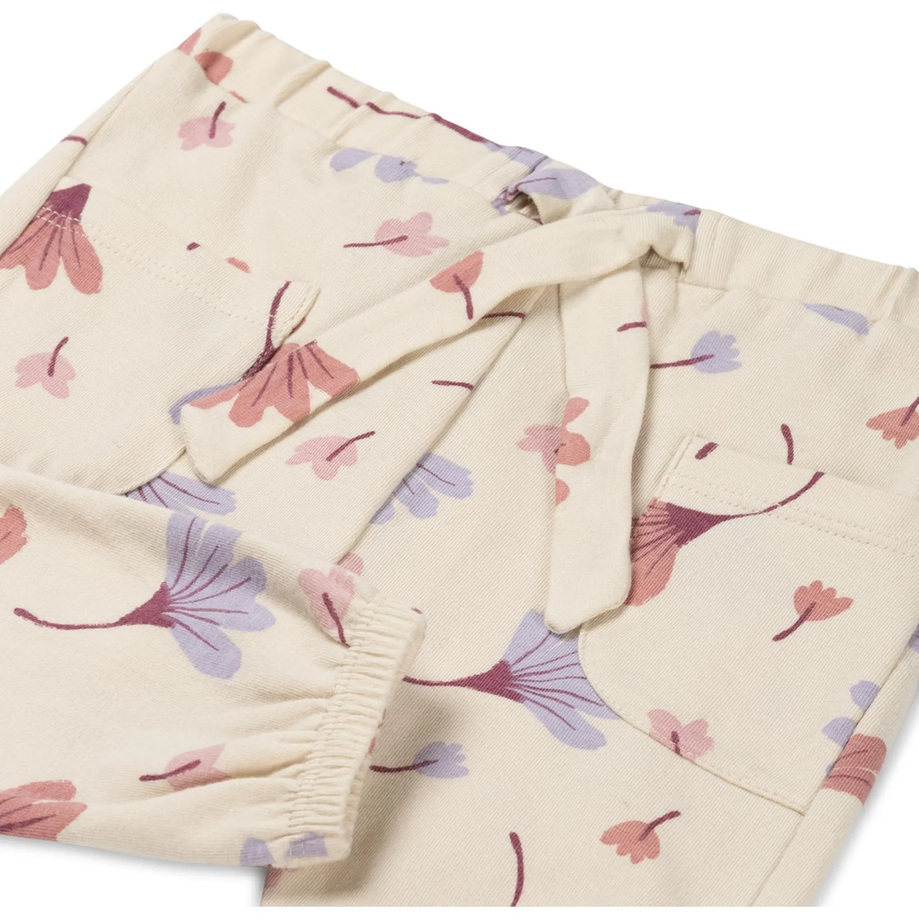 Broeken & Leggings|Broeken*Prénatal newborn broek bloemen beige Dark Ecru