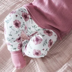 Broeken & Leggings|Broeken*Prénatal newborn broek  bloemen wit Ivory White