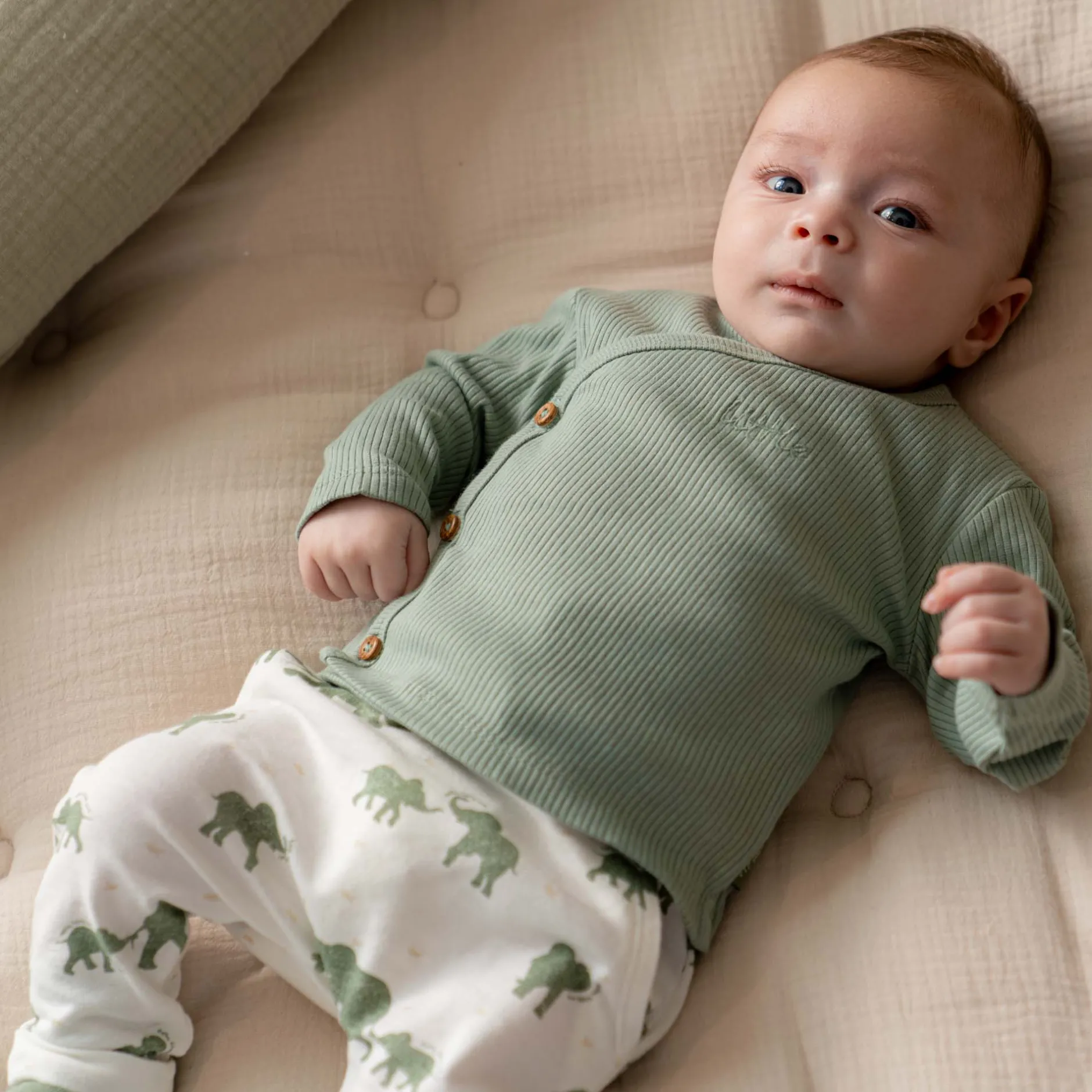 Broeken & Tuinbroeken|Broeken & Leggings*Prénatal newborn broek dierenprint groen Green Shade