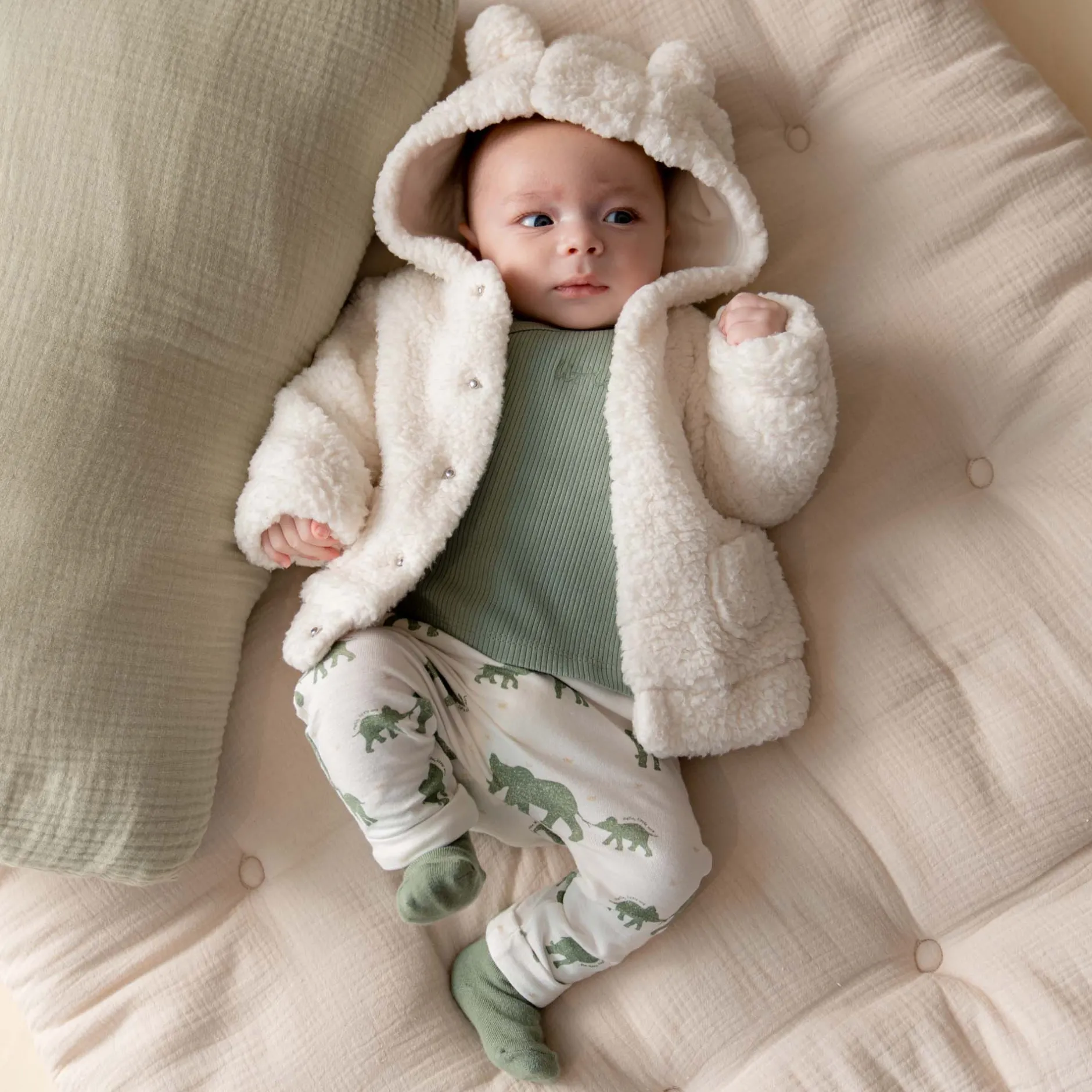 Broeken & Tuinbroeken|Broeken & Leggings*Prénatal newborn broek dierenprint groen Green Shade