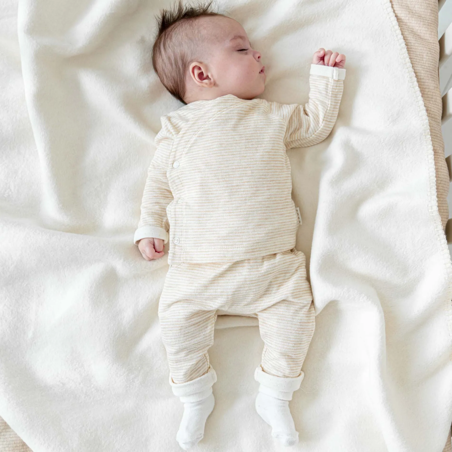 Broeken & Tuinbroeken|Broeken & Leggings*Prénatal newborn broek dubbeldoek effen beige Beigebrown