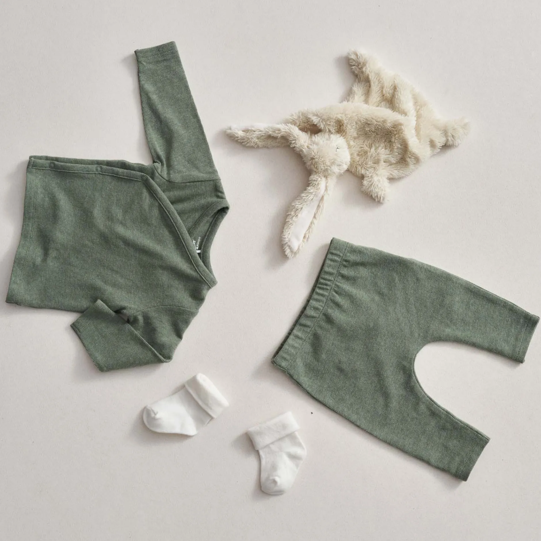 Broeken & Tuinbroeken|Broeken & Leggings*Prénatal newborn broek effen groen Dark Green Melange