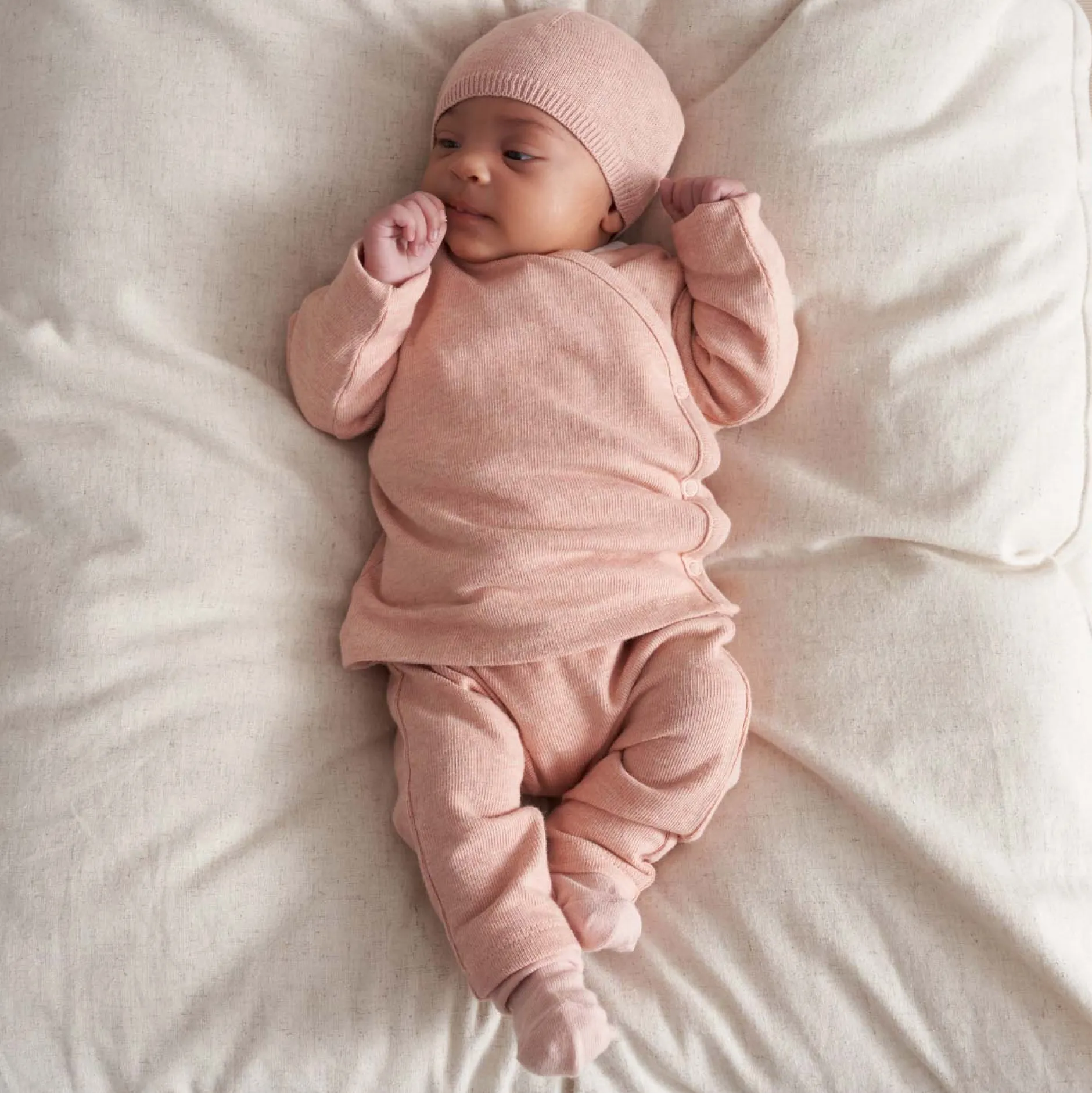 Broeken & Leggings|Broeken*Prénatal newborn broek effen roze Powder Pink