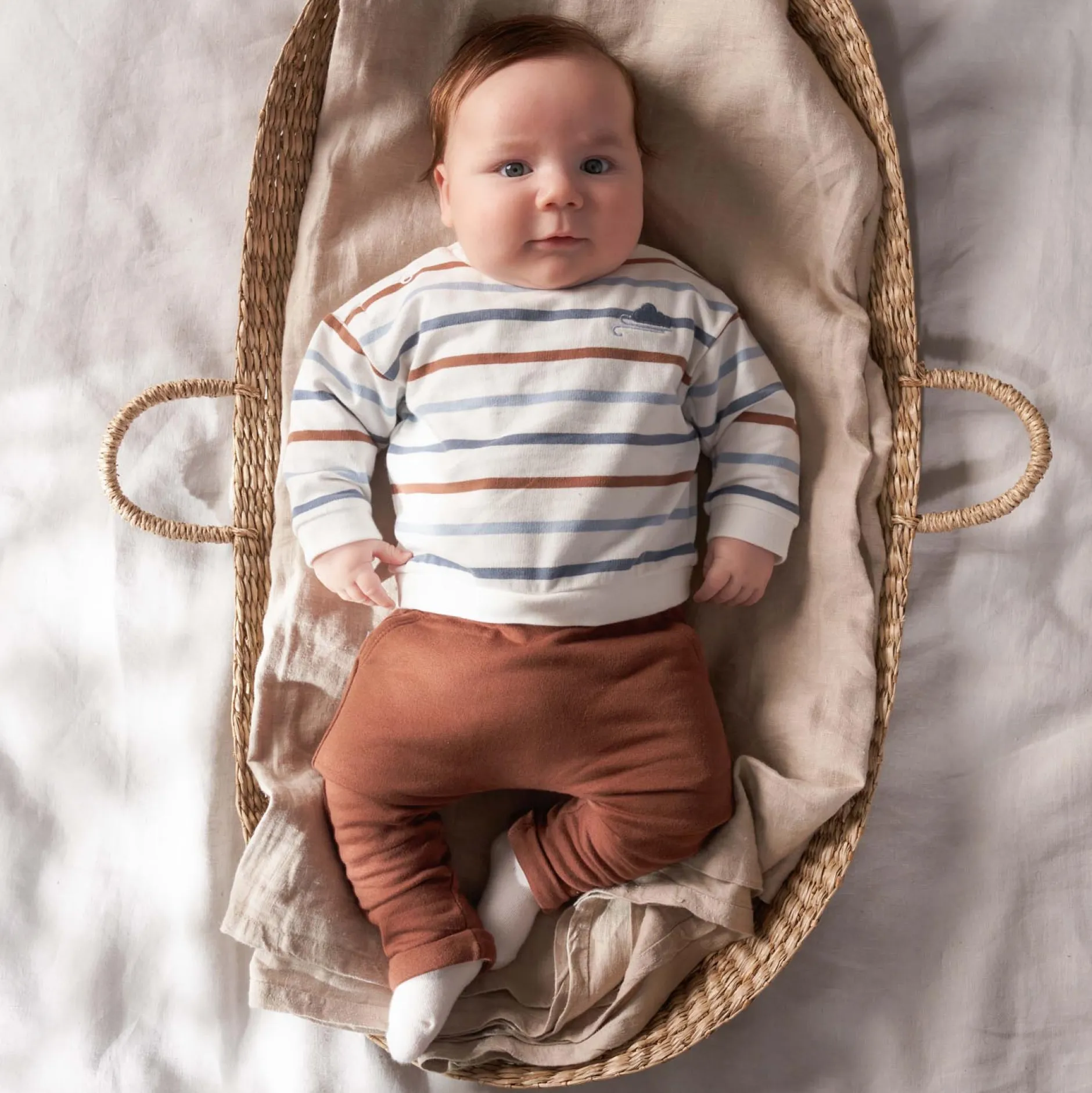 Broeken & Tuinbroeken|Broeken & Leggings*Prénatal newborn broek effen bruin Brown