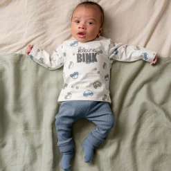 Broeken & Tuinbroeken|Broeken & Leggings*Prénatal newborn broek rib blauw Blue Grey