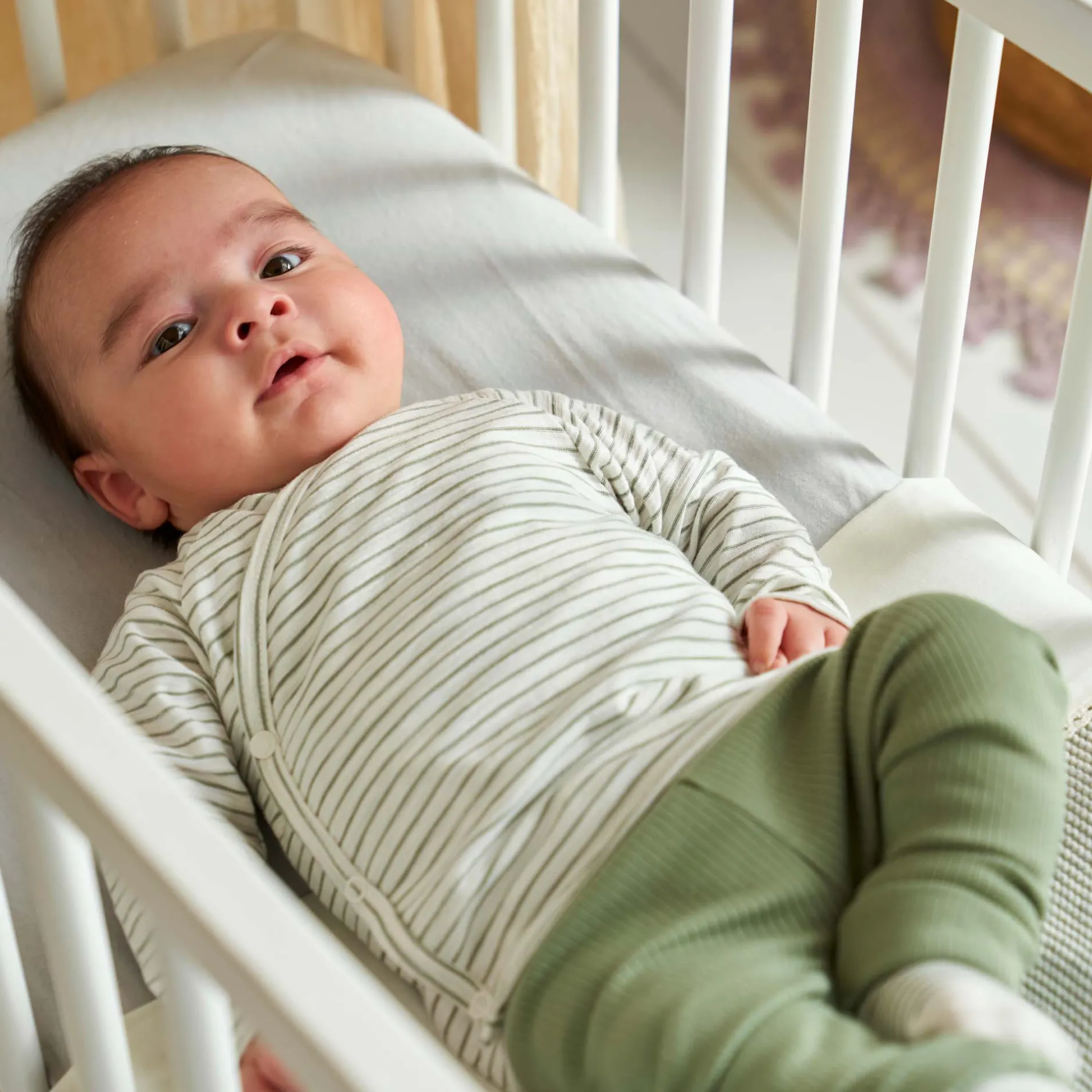 Broeken & Leggings|Broeken & Tuinbroeken*Prénatal newborn broek rib effen groen Green Shade