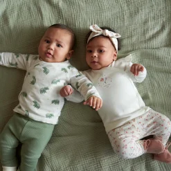 Broeken & Leggings|Broeken & Tuinbroeken*Prénatal newborn broek rib effen groen Green Shade