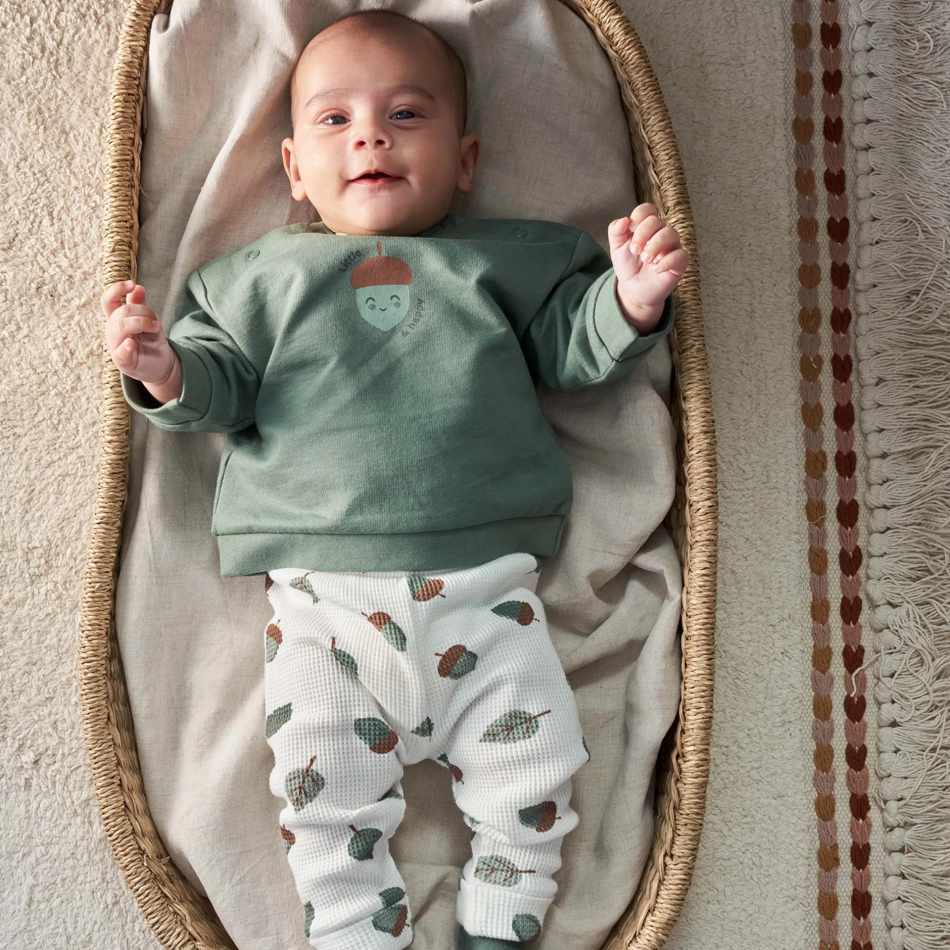 Broeken & Tuinbroeken|Broeken*Prénatal newborn broek wafel all over print wit Ivory White