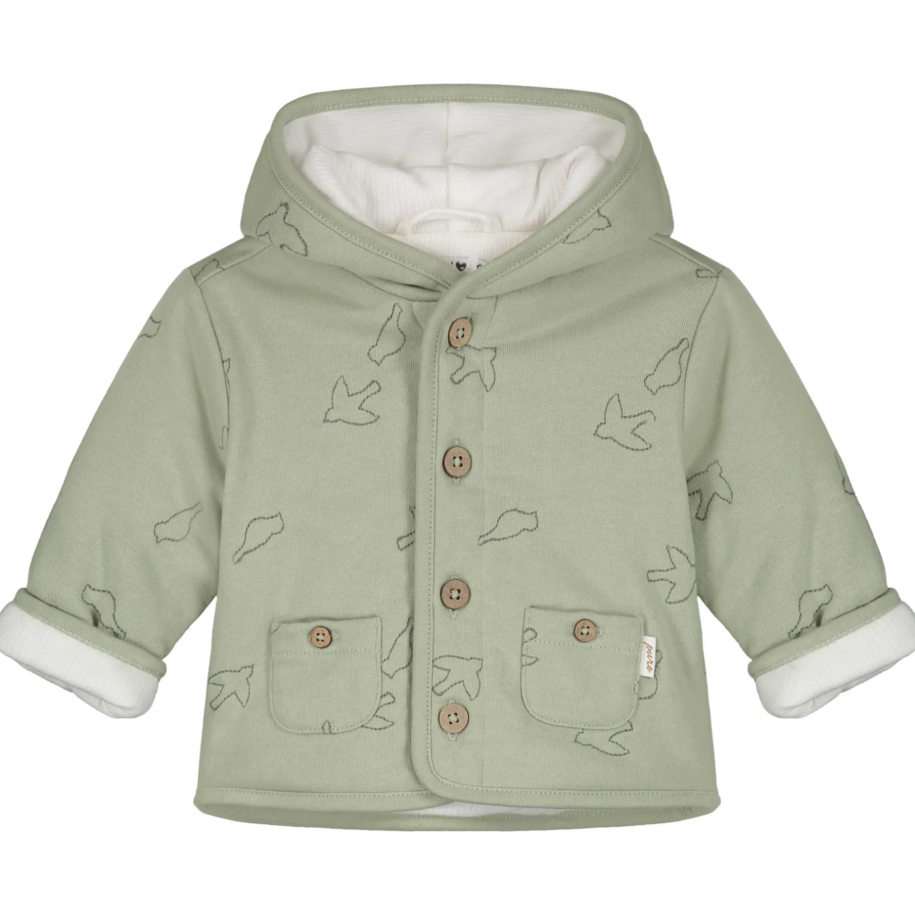 Jassen|Jassen*Prénatal newborn jas Pure lange mouwen effen groen LightGreenshade