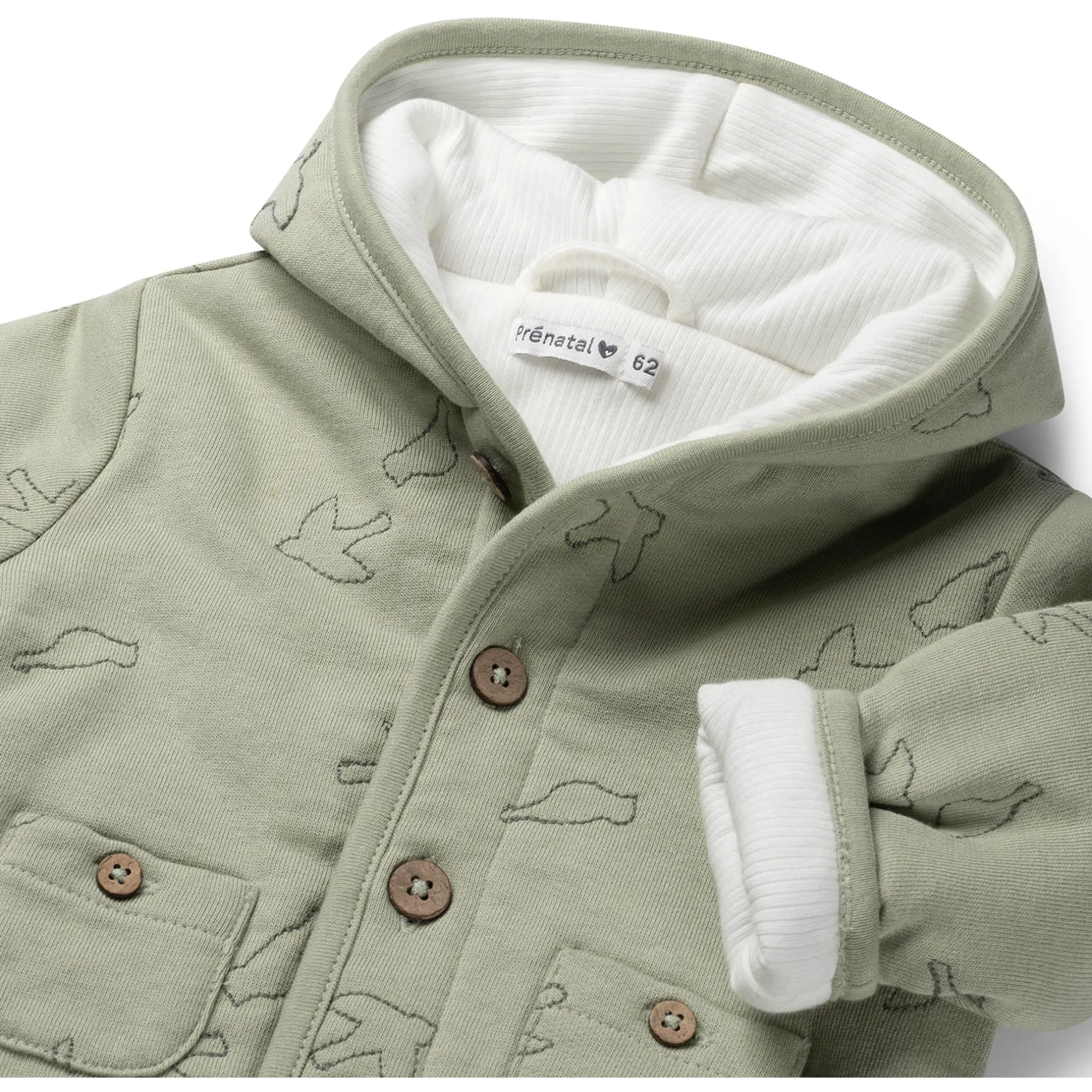 Jassen|Jassen*Prénatal newborn jas Pure lange mouwen effen groen LightGreenshade