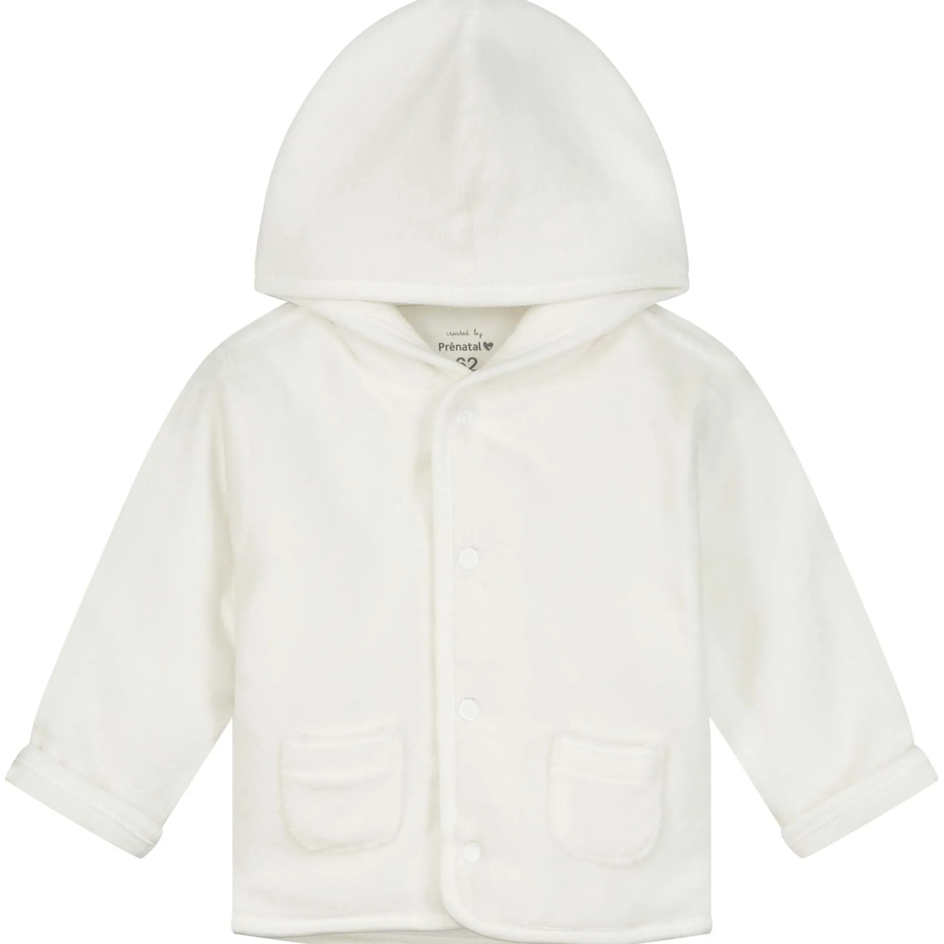 Jassen|Jassen*Prénatal newborn jas rib velours effen wit Ivory White