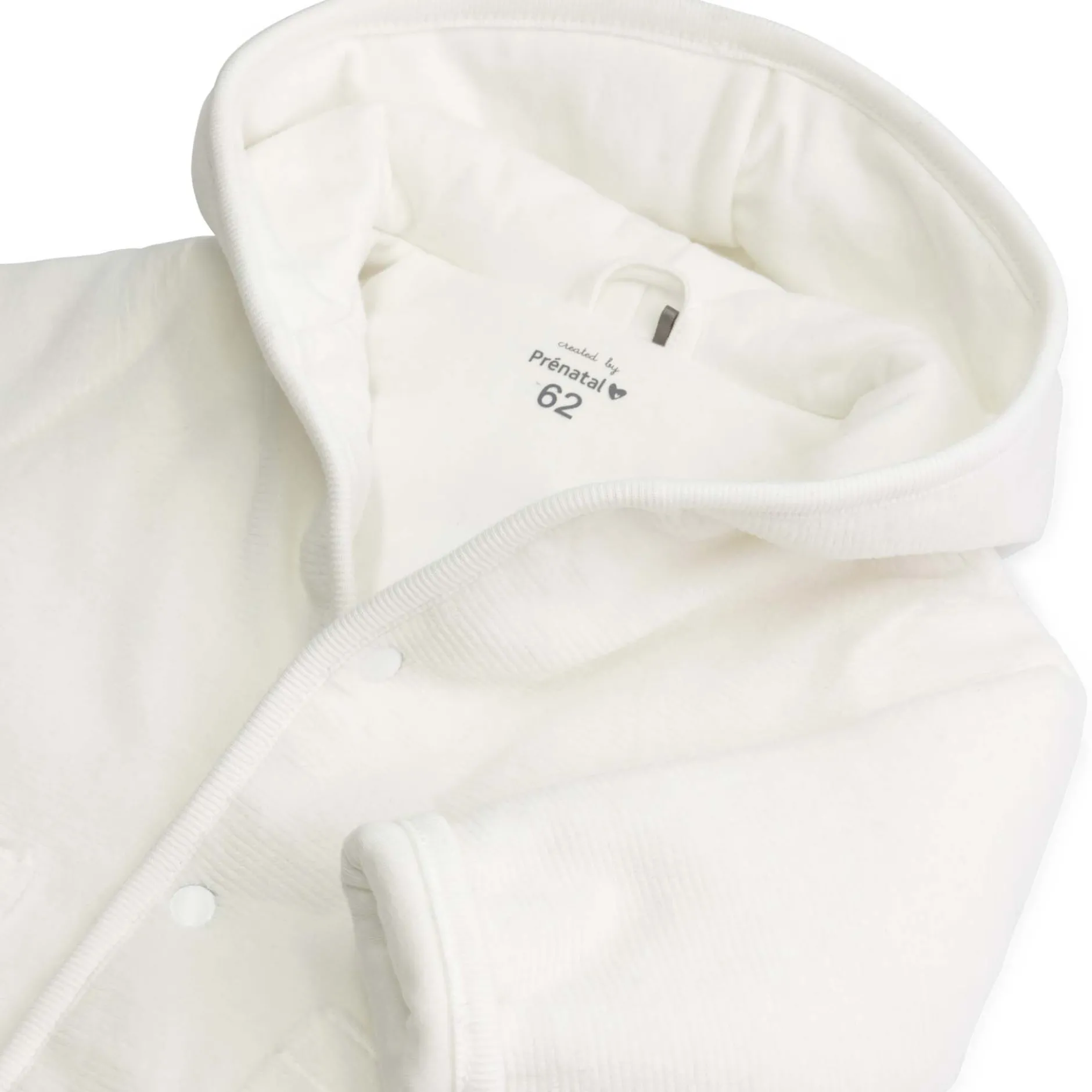 Jassen|Jassen*Prénatal newborn jas rib velours effen wit Ivory White