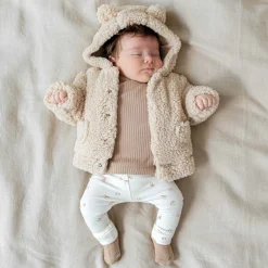 Jassen|Jassen*Prénatal newborn jas teddy  effen beige Beigebrown