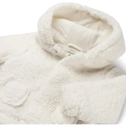 Jassen|Jassen*Prénatal newborn jas teddy lange mouwen effen wit Ivory White