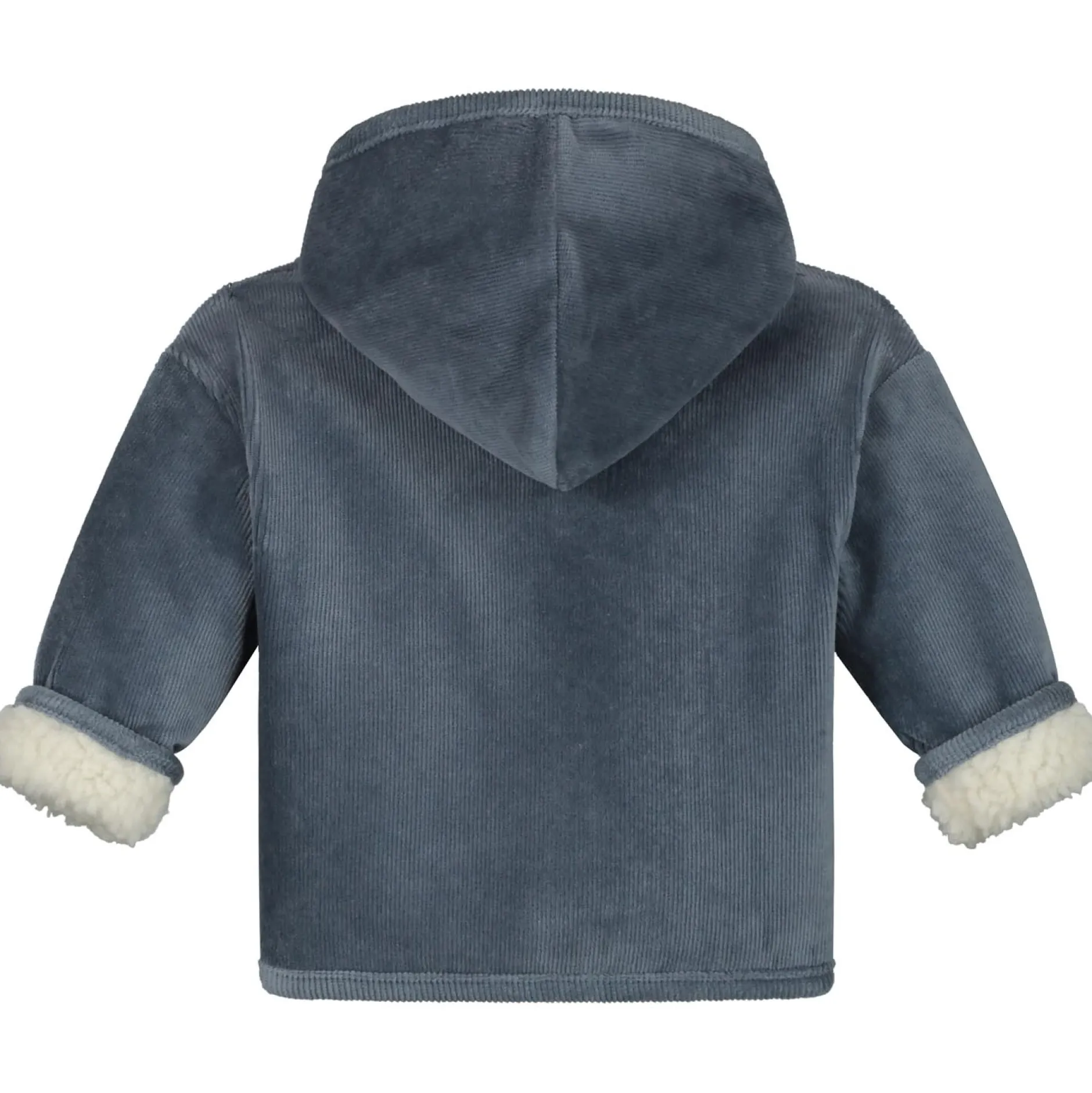 Jassen|Jassen*Prénatal newborn jas velours lange mouwen effen denim Steel Blue