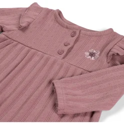 Jurken & Rokken|Jurken & Rokken*Prénatal newborn jurk ajour lange mouwen effen roze Violet Pink