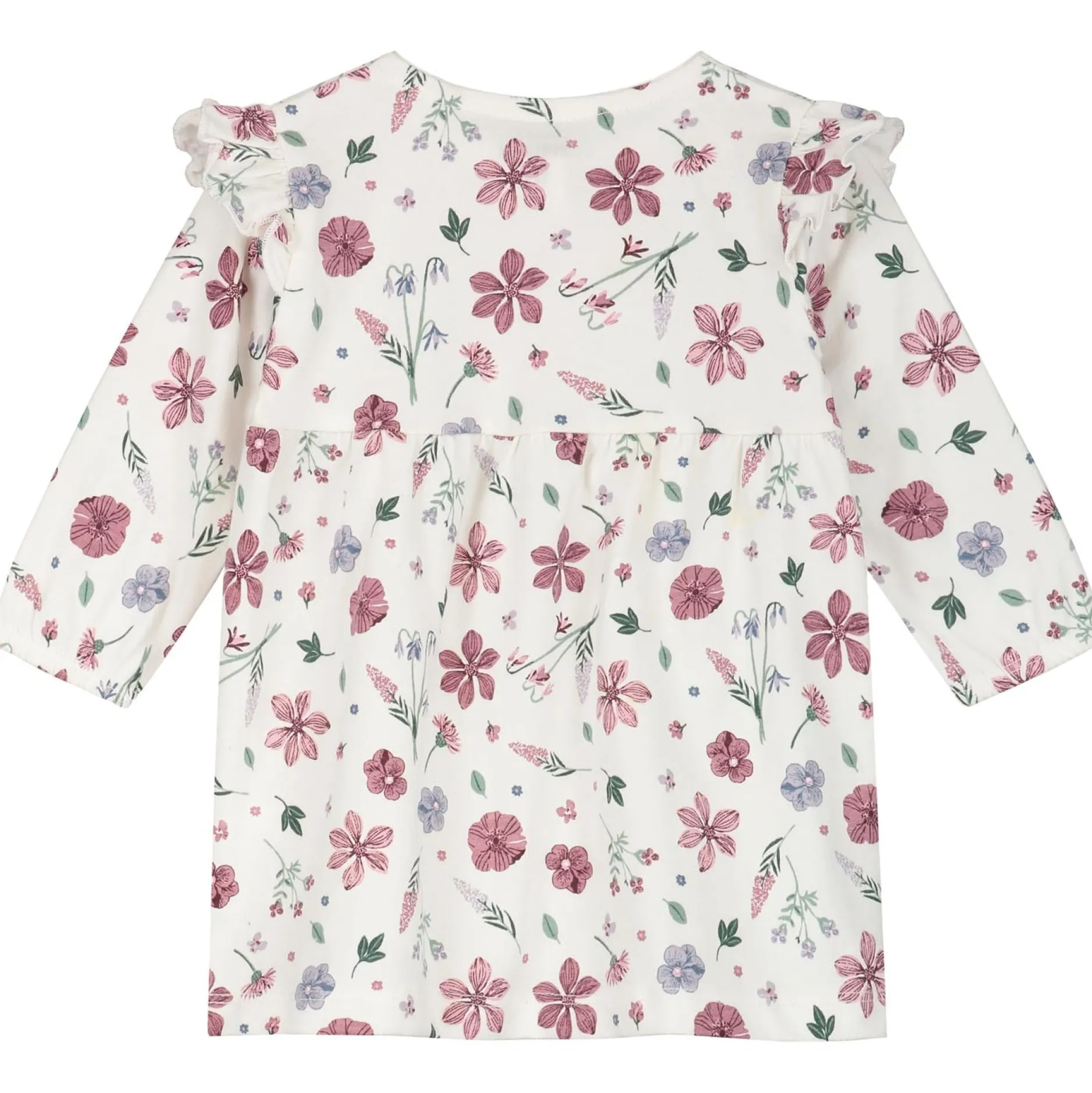 Jurken & Rokken|Jurken & Rokken*Prénatal newborn jurk lange mouwen bloemen multi Ivory White