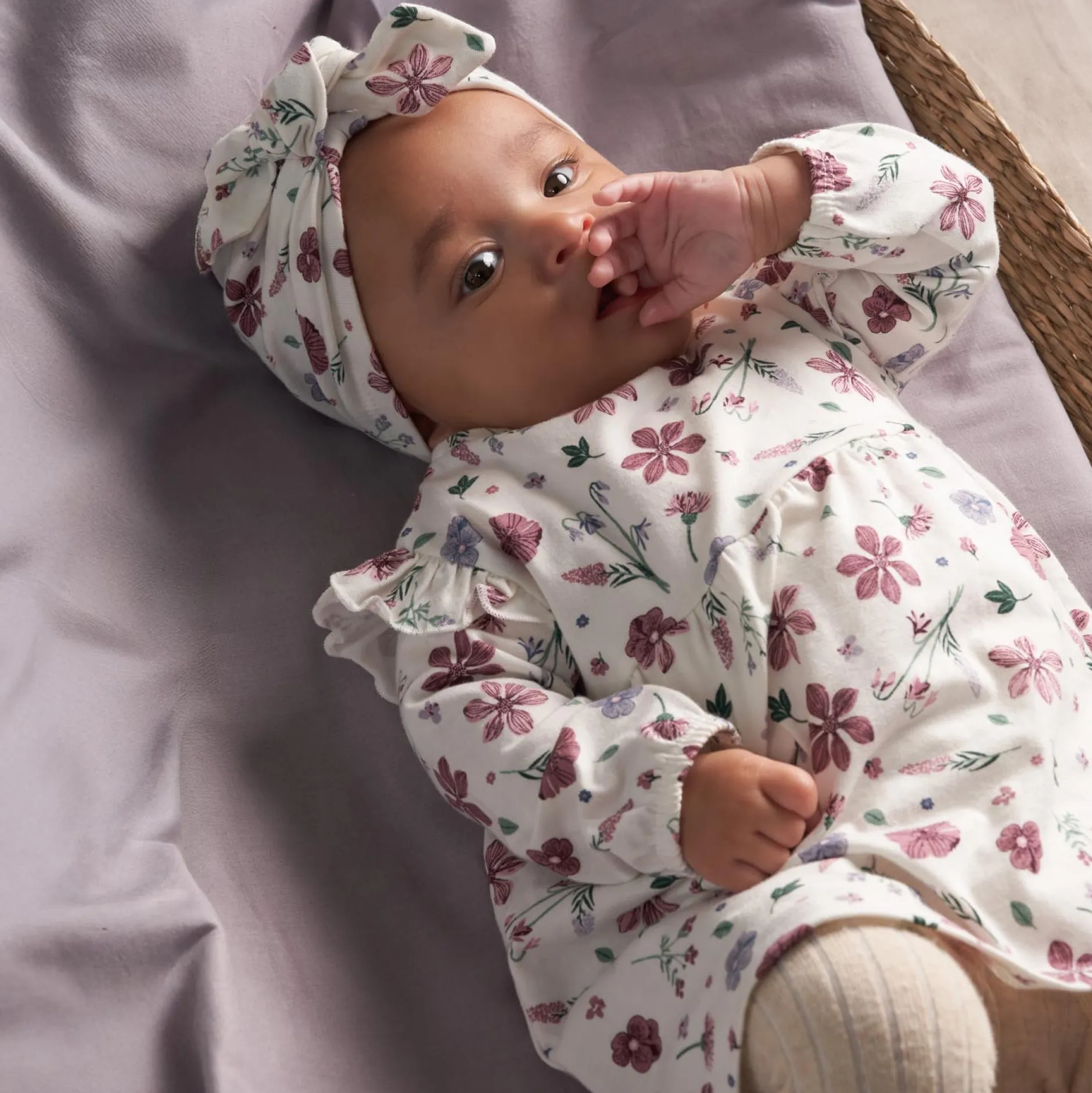 Jurken & Rokken|Jurken & Rokken*Prénatal newborn jurk lange mouwen bloemen multi Ivory White