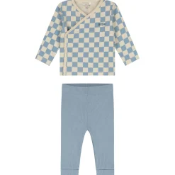 Boxpakjes|Boxpakjes & Jumpsuits*Prénatal newborn kledingset blokjes lange mouwen meerkleurig blauw Light Water Blue
