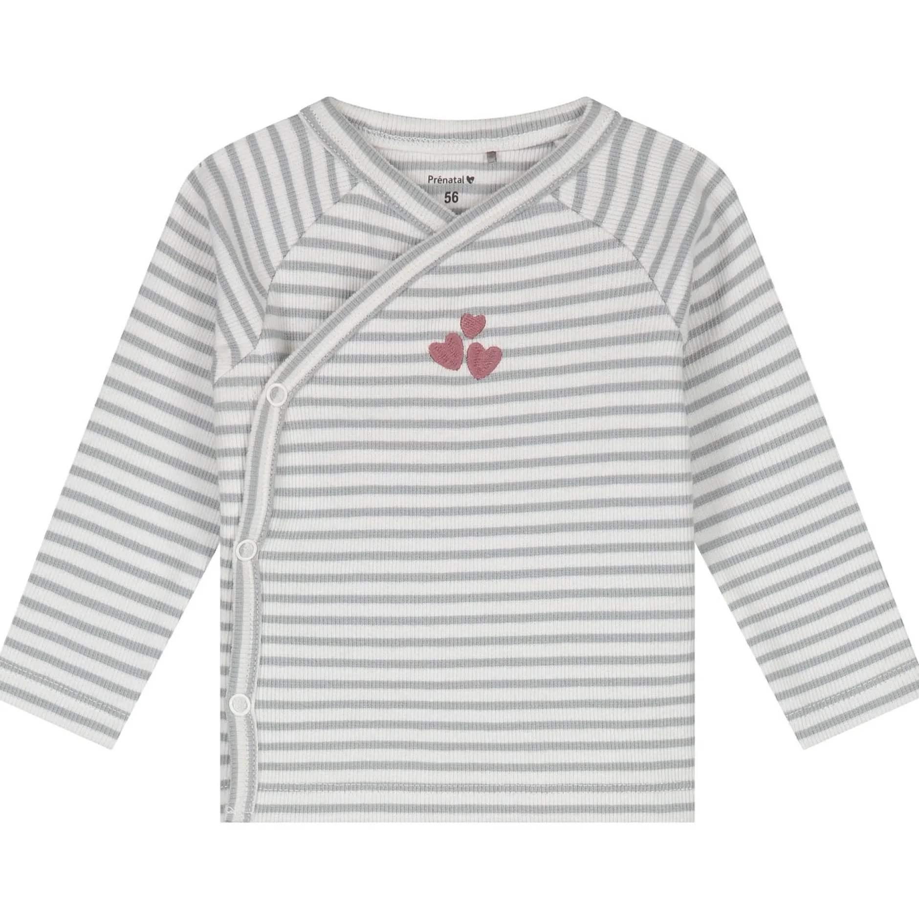 Boxpakjes|Boxpakjes & Jumpsuits*Prénatal newborn kledingset rib streep lange mouwen strepen grijs Soft Blue Grey