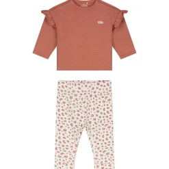 Boxpakjes & Jumpsuits|Boxpakjes*Prénatal newborn kledingset animal print lange mouwen effen bruin Light Orange Brown