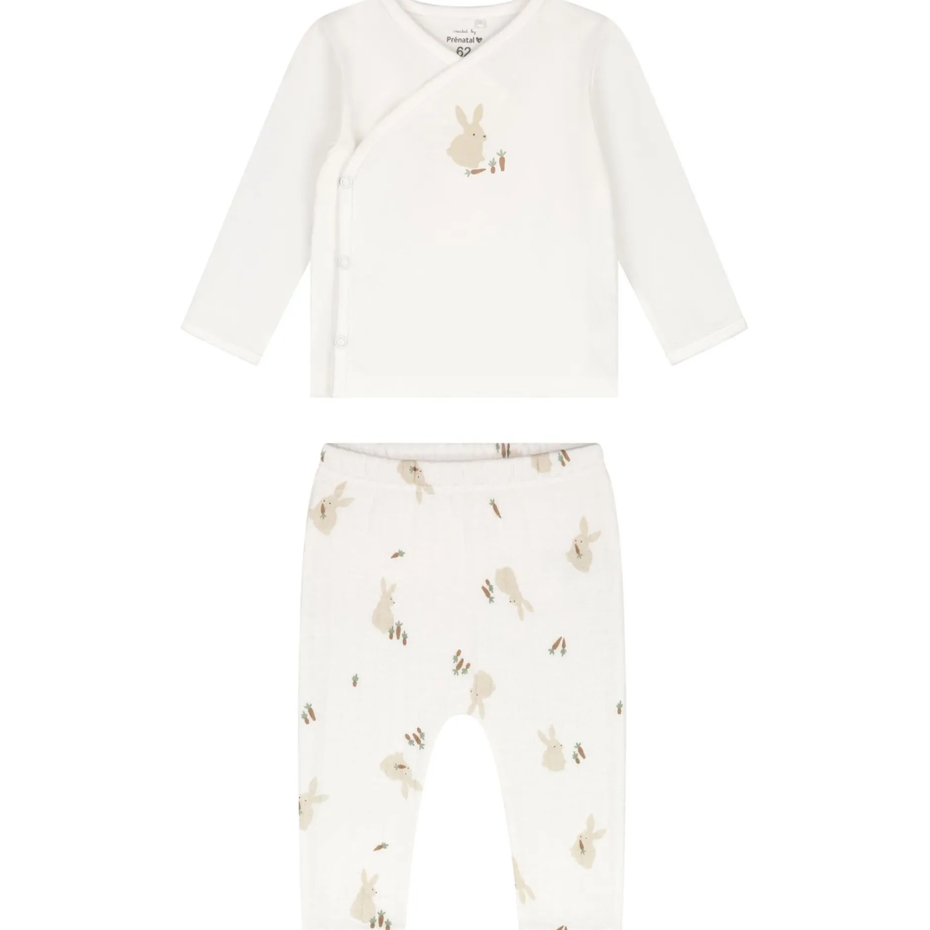 Boxpakjes|Boxpakjes & Jumpsuits*Prénatal newborn kledingset konijn lange mouwen dierenprint multi Ivory White