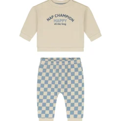 Boxpakjes|Boxpakjes & Jumpsuits*Prénatal newborn kledingset blokjes lange mouwen tekst blauw Light Water Blue