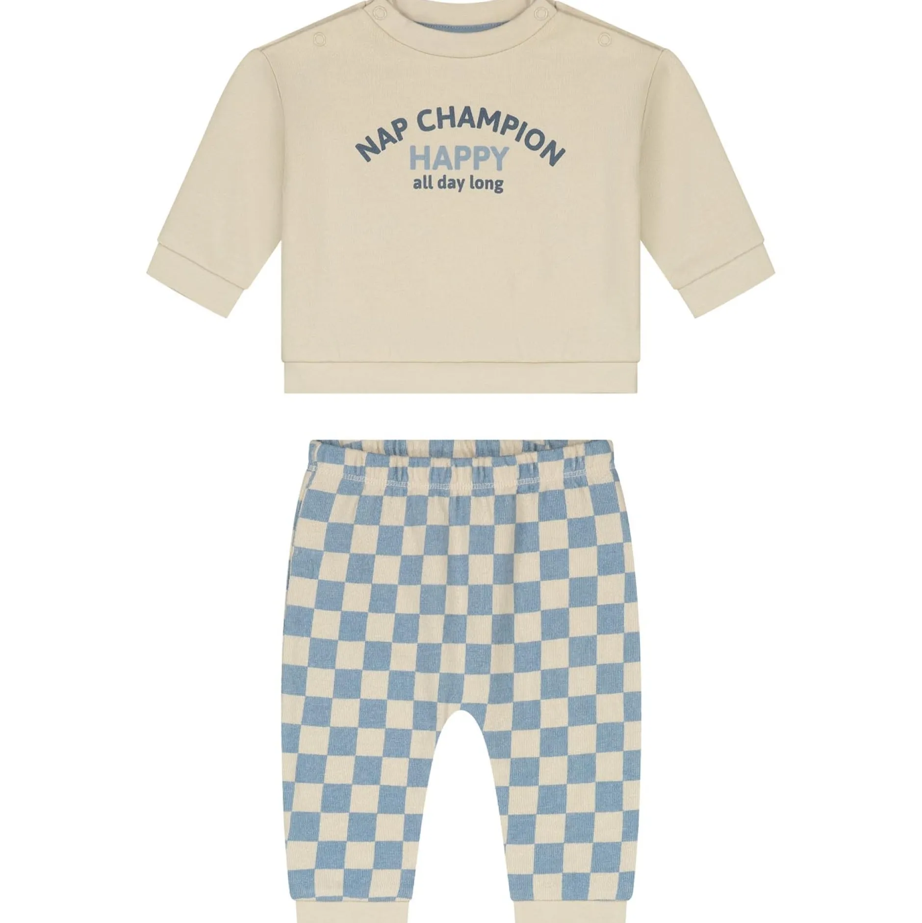 Boxpakjes|Boxpakjes & Jumpsuits*Prénatal newborn kledingset blokjes lange mouwen tekst blauw Light Water Blue