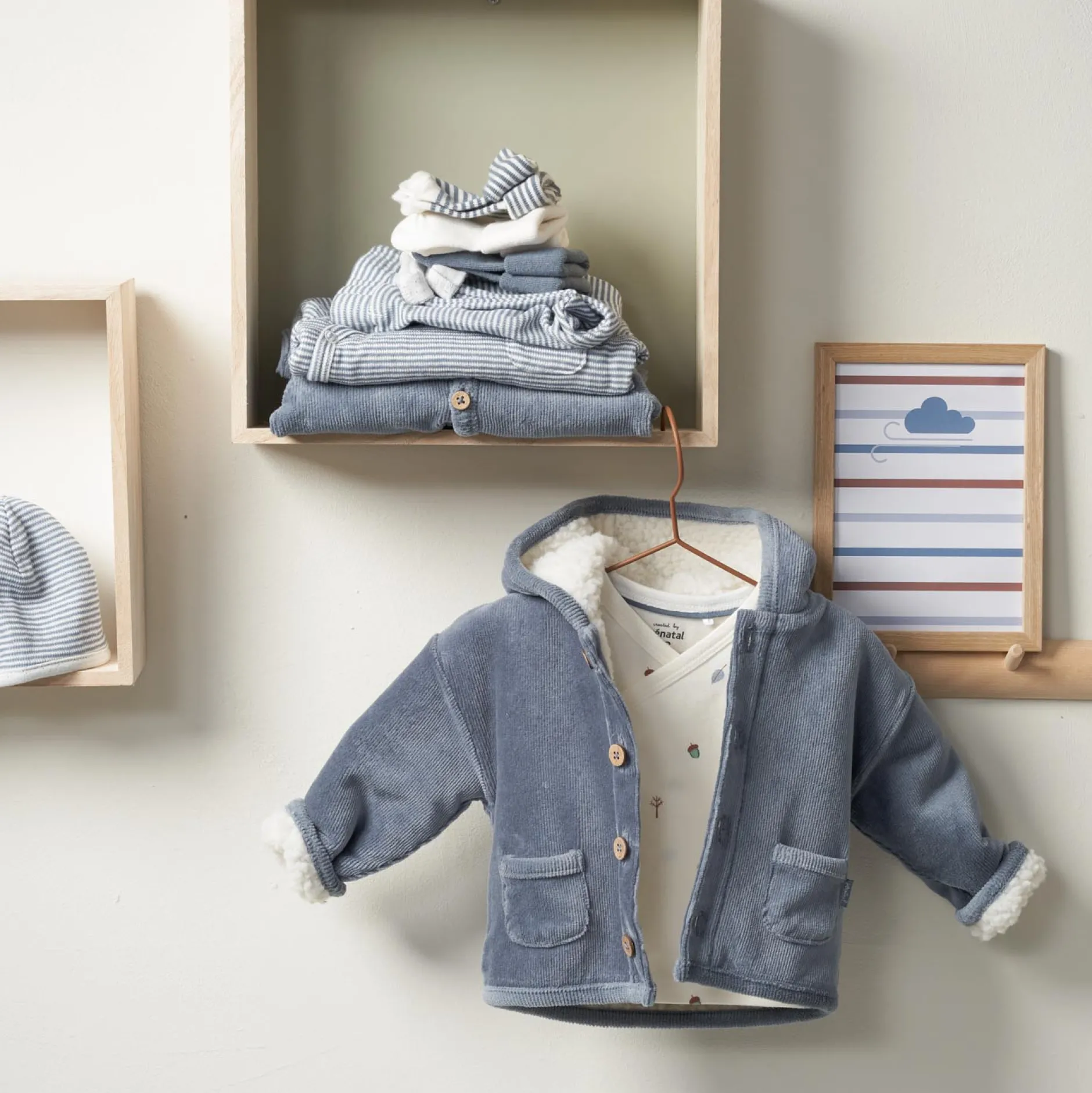Accessoires|Accessoires*Prénatal newborn muts blauw Steel Blue