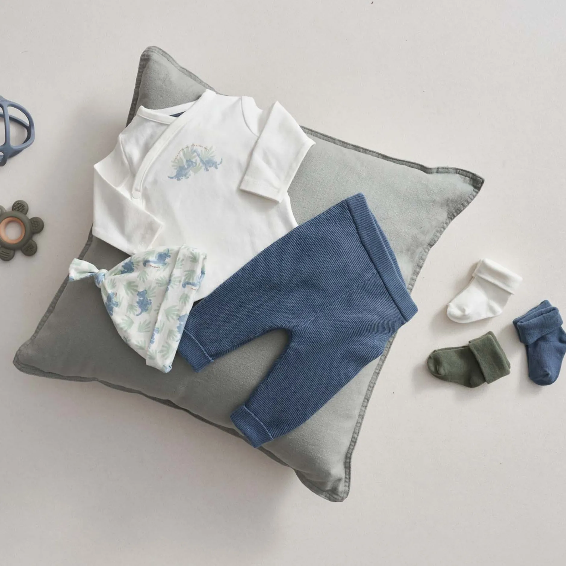Accessoires|Accessoires*Prénatal newborn muts groen Ivory White