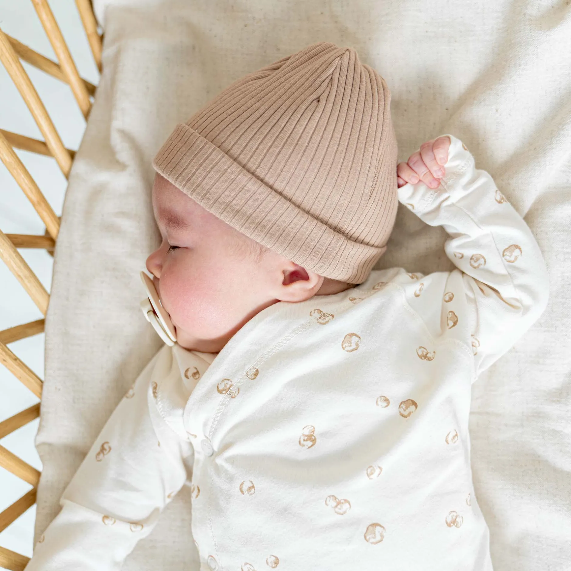 Accessoires|Accessoires*Prénatal newborn muts rib taupe Soft Taupe Brown